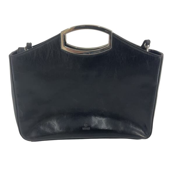 David Dart Vintage Black Leather Satchel Handbag Women’s Purse Preowned - Picture 1 of 5